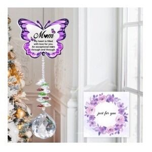 Mom Butterfly Crystal Sun Catcher Hanging Decoration Gift